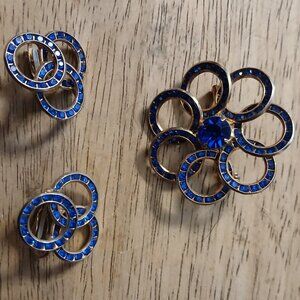 Vintage beautiful brooch & clip-on earrings